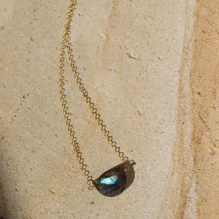 Token Jewelry Labradorite Half Moon Necklace