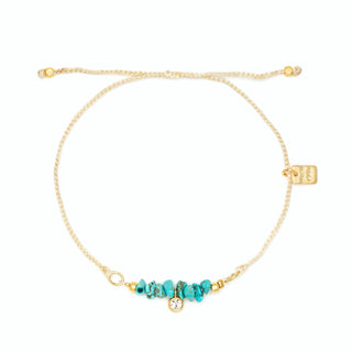 Pura Vida Dainty Turquoise Bead Charm Bracelet