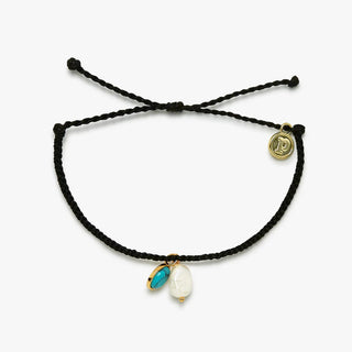 Pura Vida Pearl & Turquoise Gold Charm Bracelet