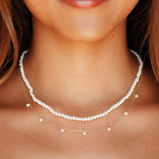 Lotus & Luna 3mm Pearl Dewdrop Necklace