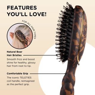Teleties Boar Bristle Hair Brush | Tortoise