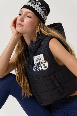 Spiritual Gangster Cosmic Patch Club Stella Puffer Vest