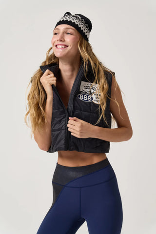 Spiritual Gangster Cosmic Patch Club Stella Puffer Vest