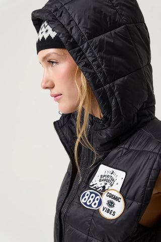 Spiritual Gangster Cosmic Patch Club Stella Puffer Vest