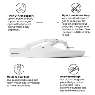 Archie's Crystal White Flip Flops