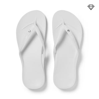 Archie's Crystal White Flip Flops