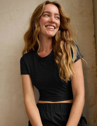 Beyond Yoga Featherweight Cropped Tee - Core