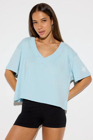 Spiritual Gangster Feliz Short Sleeve V-Neck Tee