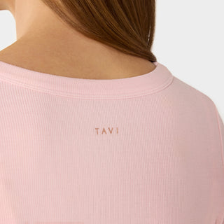 Tavi Fitted Rib Cardigan Ballet Pink