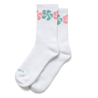 Aloha Collection Funky Plumeria Crew Socks