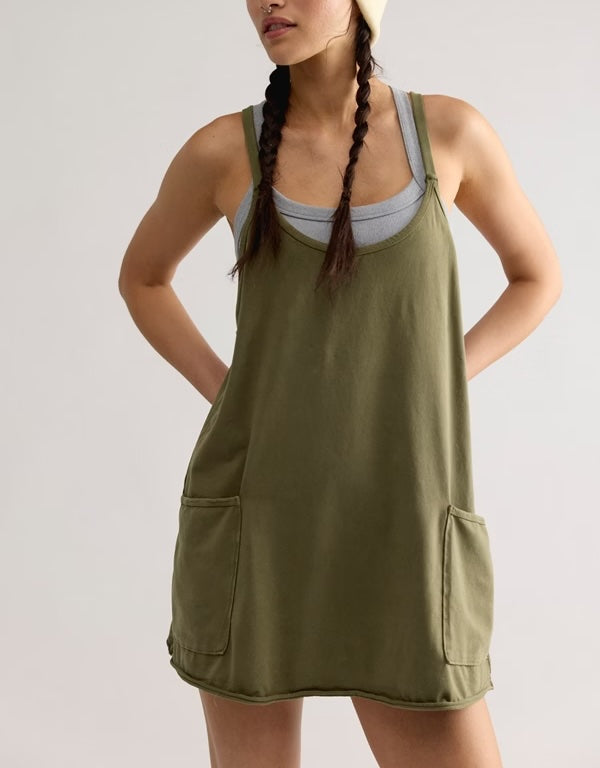 Free People Movement Hot Shot Mini Dress Ash Blue / S