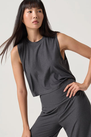 Spiritual Gangster HeatherLight Lunar Spirit Crop Tank