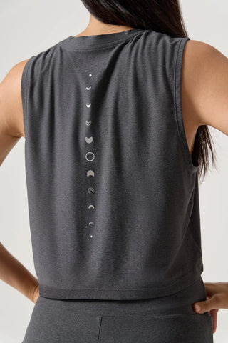 Spiritual Gangster HeatherLight Lunar Spirit Crop Tank