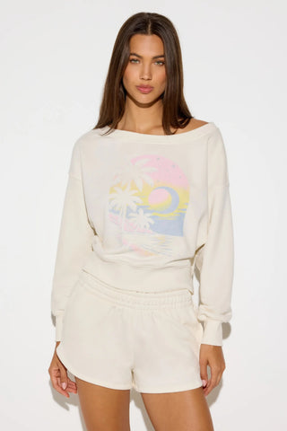 Spiritual Gangster La Vida Off The Shoulder Sweatshirt