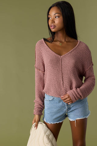 O'Neill Marina Cotton Slub V-Neck Sweater
