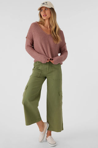 O'Neill Marina Cotton Slub V-Neck Sweater