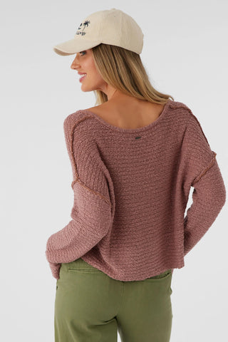 O'Neill Marina Cotton Slub V-Neck Sweater
