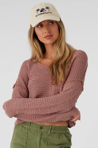 O'Neill Marina Cotton Slub V-Neck Sweater