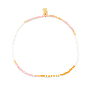 Pura Vida Mixed Seed Bead Gold Stretch Anklet