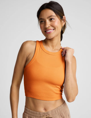 Beyond Yoga On Repeat Rib High Neck Cropped Tank