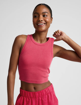Beyond Yoga On Repeat Rib High Neck Cropped Tank