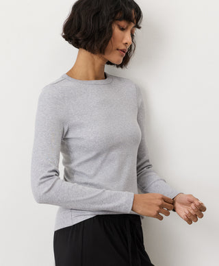 Pact Perfect Rib Crewneck Long Sleeve Tee