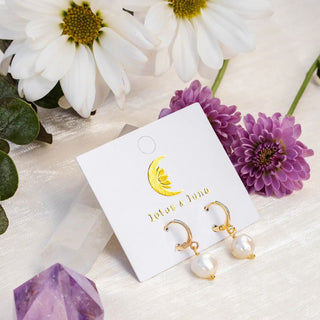 Lotus & Luna Pearl Drop Earrings
