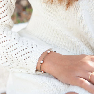 Tula Blue Dainty Oval Pearl Princess Bracelets