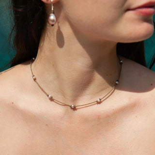 Tula Blue Dainty Oval Pearl Princess Necklace