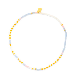 Pura Vida Mixed Seed Bead Gold Stretch Anklet