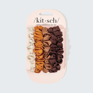 Kitsch Satin Petite Scrunchies 5pc Set- Midnight