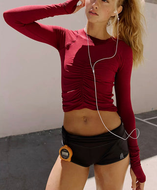 Free People Movement Tempo Ruched UV Protection Long Sleeve