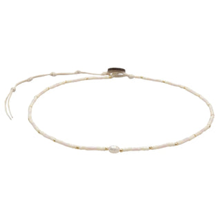 Lotus & Luna White Sand Beach Seed Bead Necklace