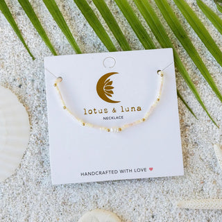 Lotus & Luna White Sand Beach Seed Bead Necklace