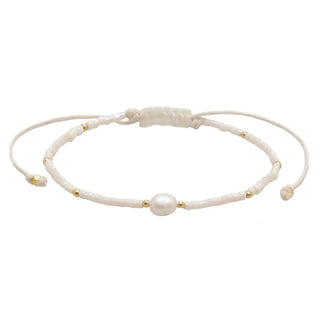 Lotus & Luna White Sand Beach Seedbead Bracelet