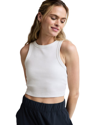 Beyond Yoga On Repeat Rib Hight Neck Cropped Tank